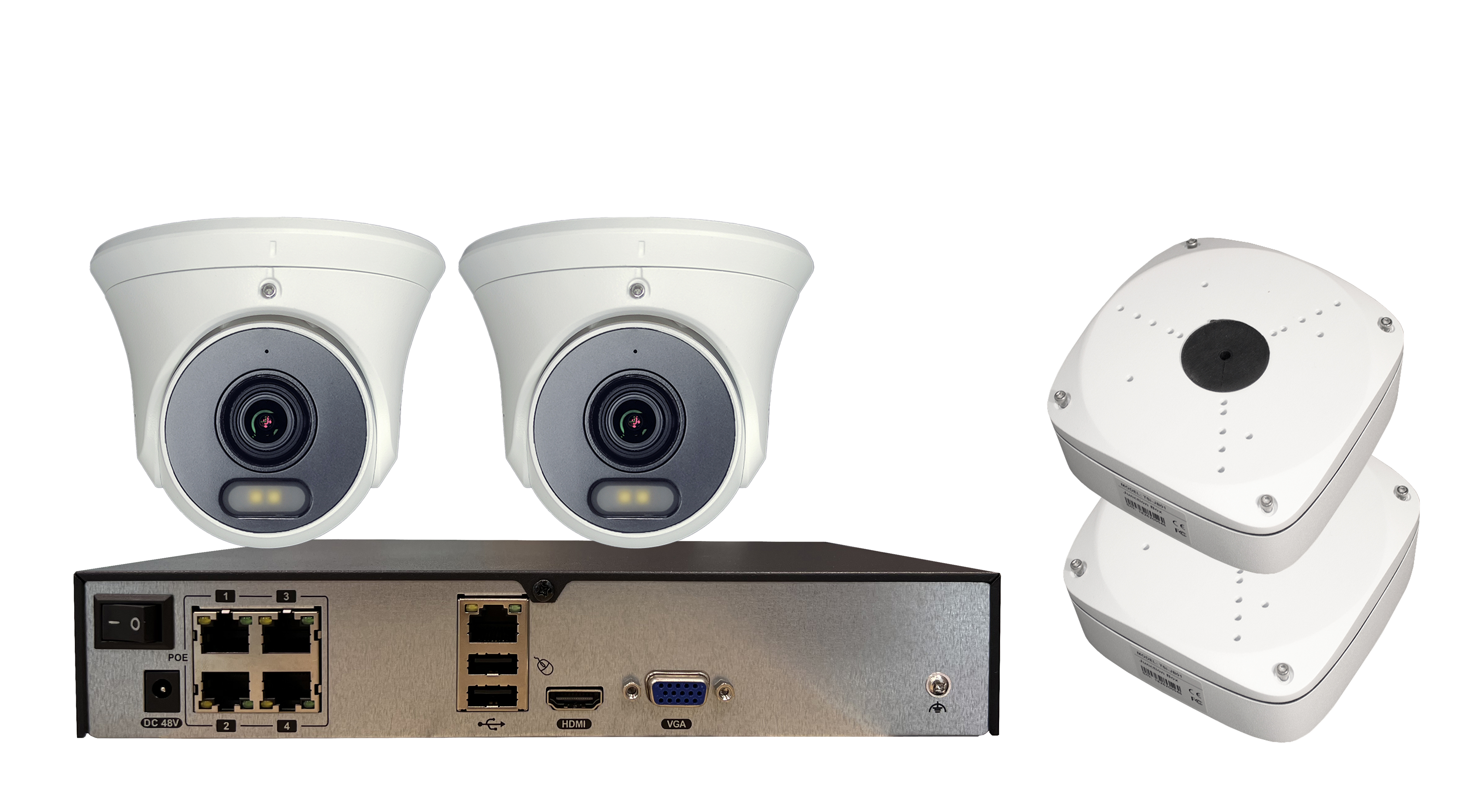 Комплект из 2-x купольных IP-видеокамер Tantos (2Mpx2.8mm) с питание по PoE комплект из 8 ми купольных ip видеокамер tantos 2mpx2 8mm с питание по poe