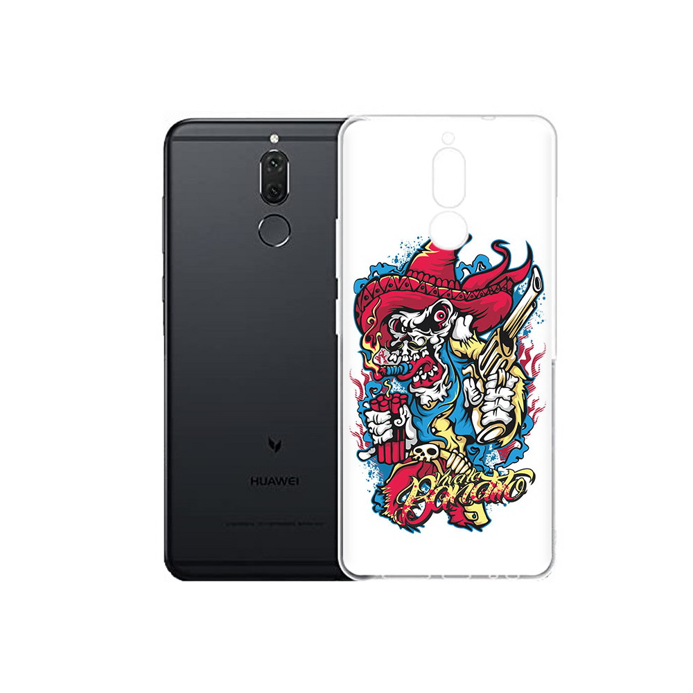 

Чехол MyPads Tocco для Huawei Nova 2i нарисованный скелет с писталетом (PT92543.64.513), Прозрачный, Tocco