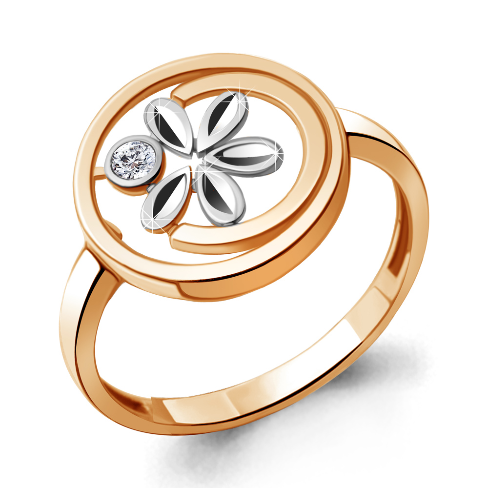 

Кольцо из серебра с фианитом р. 17 Aquamarine 67329А_925_з, 67329А_925_з