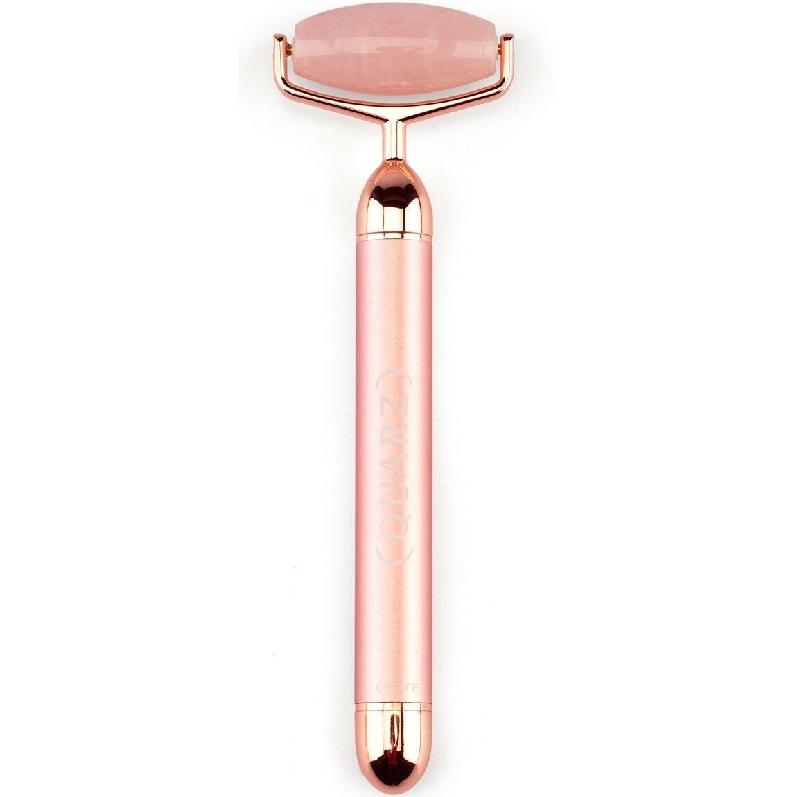 Роллер для массажа лица Quarz из розового кварца, с вибрацией hanai роллер массажер из розового кварца с серебристой фурнитурой