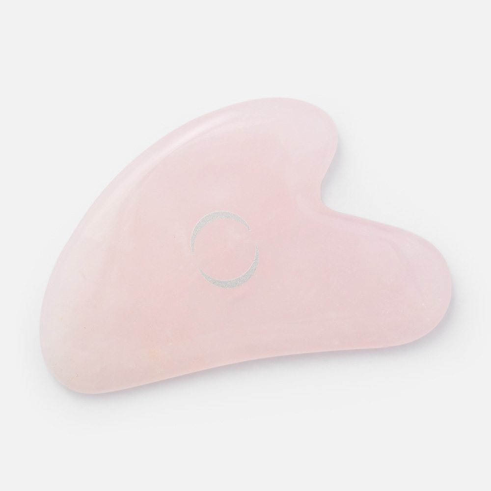 Скребок гуаша для лица Quarz из розового кварца, сердце