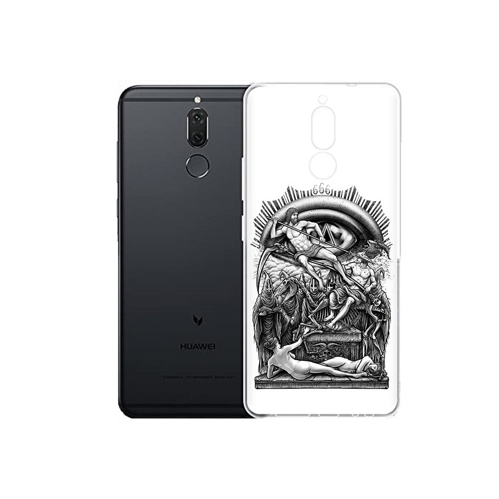 

Чехол MyPads Tocco для Huawei Nova 2i оракул черно белый (PT92543.64.528), Прозрачный, Tocco