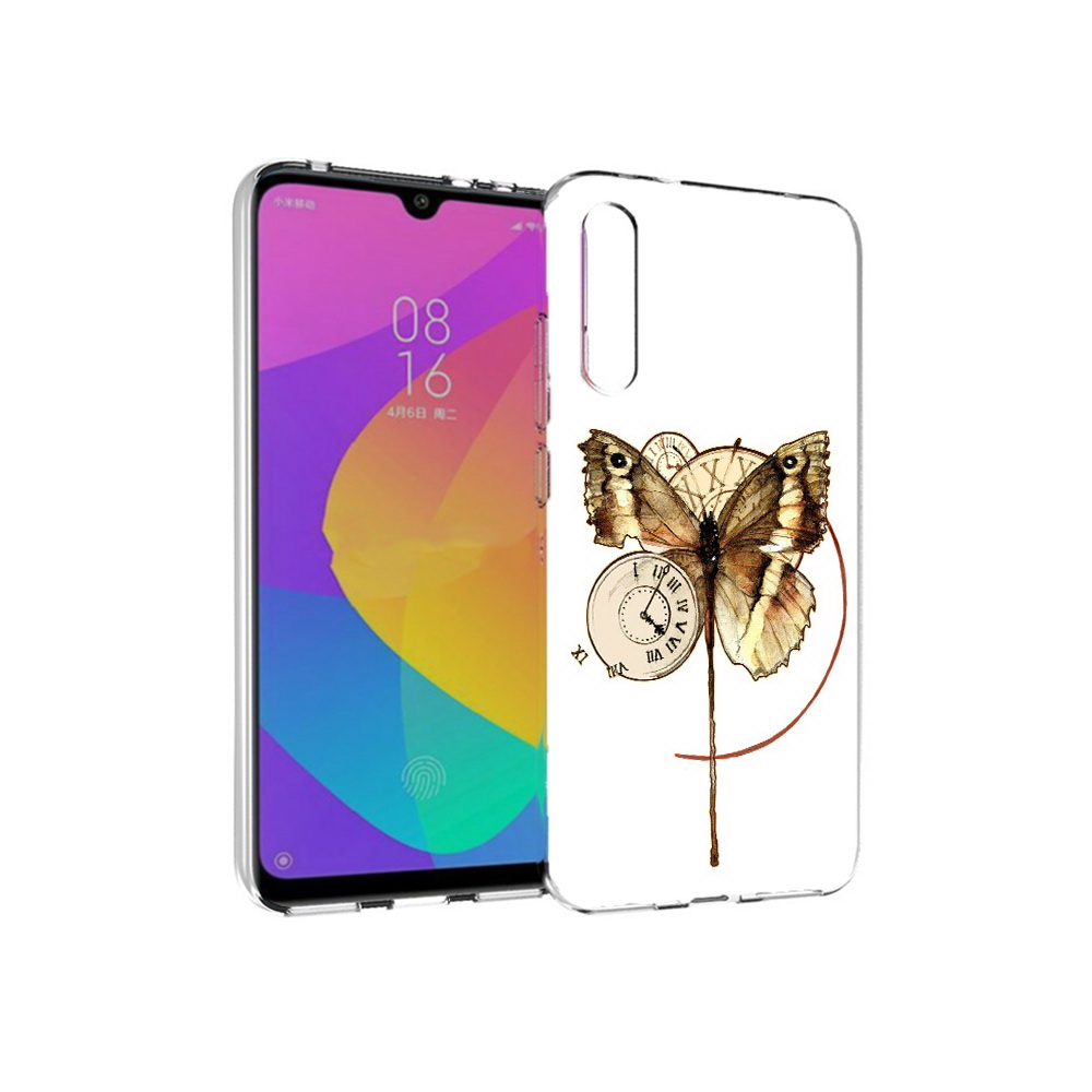 

Чехол MyPads Tocco для Xiaomi Mi CC9e старинные часы с бабочкой (PT134188.271.622), Прозрачный, Tocco