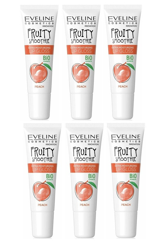

Блеск для губ Eveline Cosmetics экстраувлажняющий peach Fruity Smoothie 12мл 6 шт