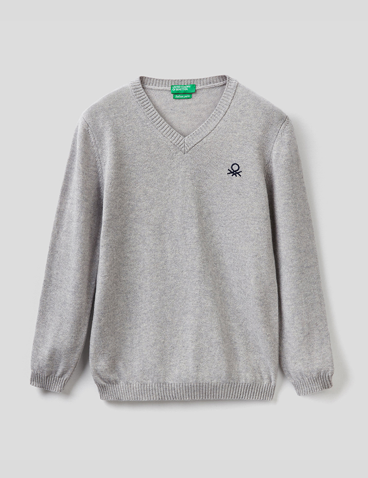 

Джемпер для мальчиков Benetton цв. серый р.146, 21A_1032C4078