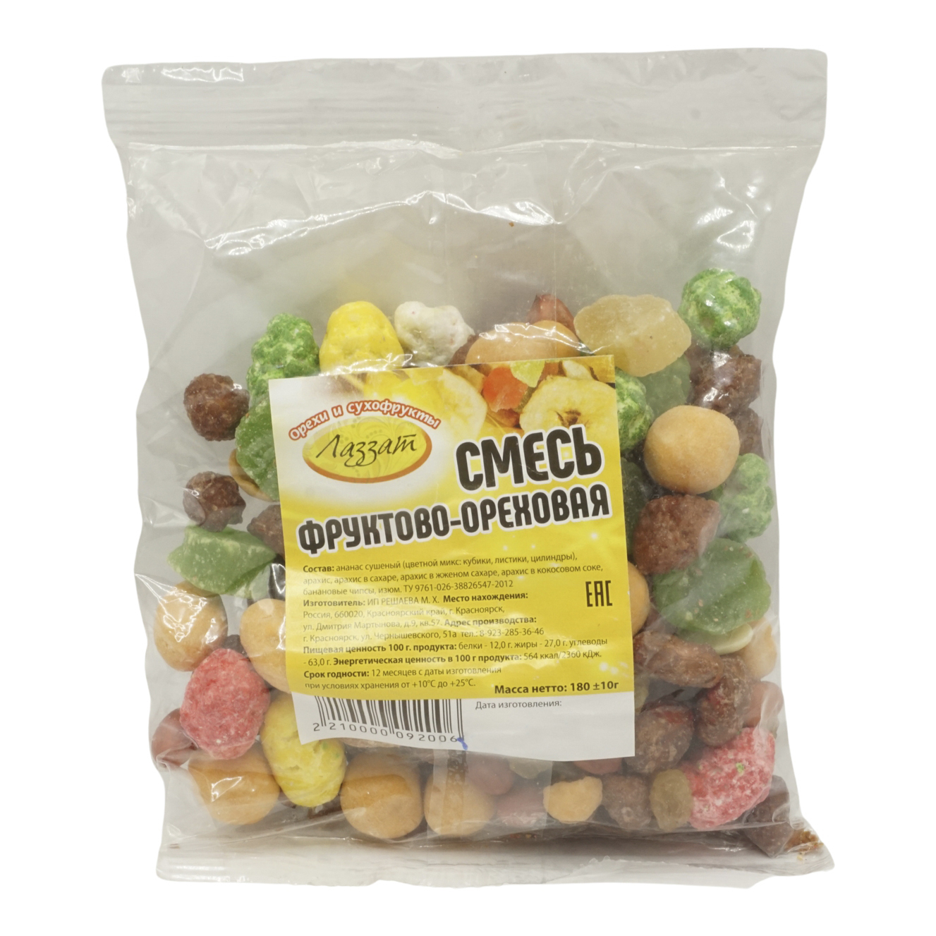 

Фруктово-ореховая смесь Лаззат Экстра 180 г
