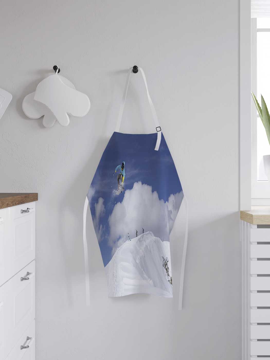 

Фартук женский JoyArty для готовки "Парящие облака", универсальный размер, Голубой