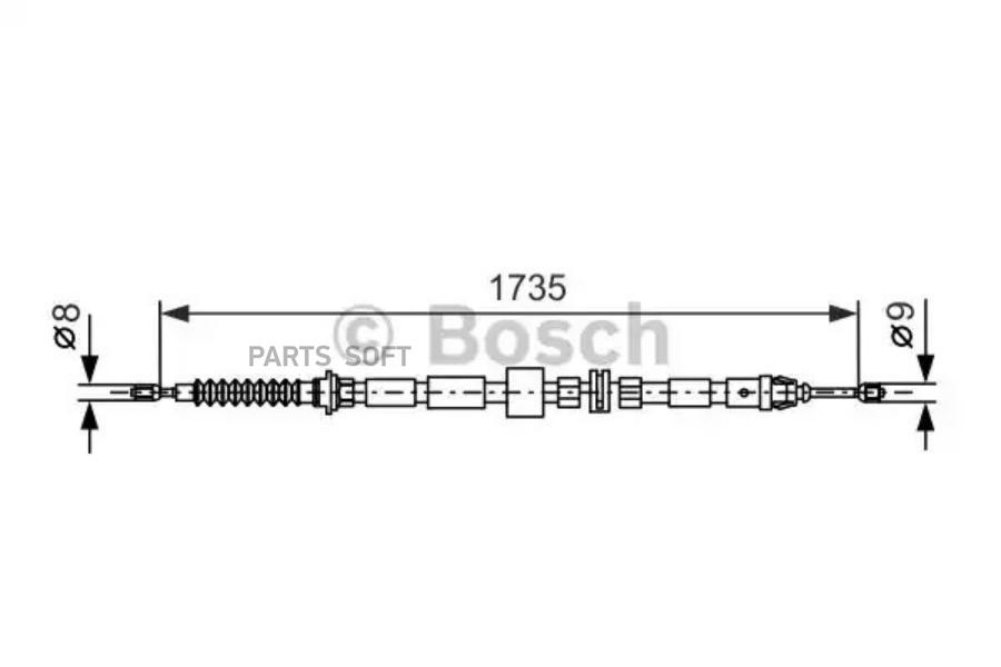 Трос cтояночного тормоза BOSCH 1987477734