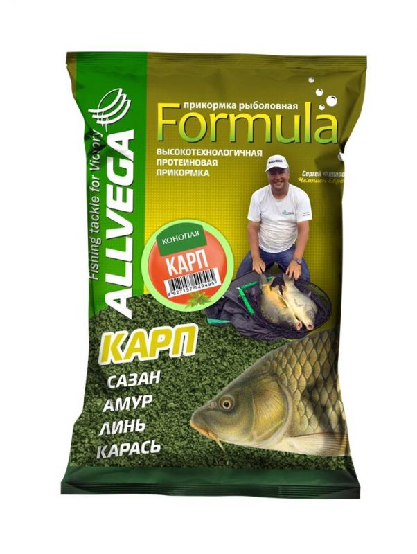 Прикормка Allvega Formula Carp Hemp 0,9к