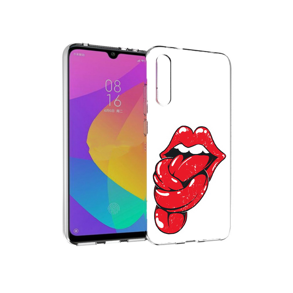 

Чехол MyPads Tocco для Xiaomi Mi CC9e яркие губы с языком (PT134188.271.705), Прозрачный, Tocco