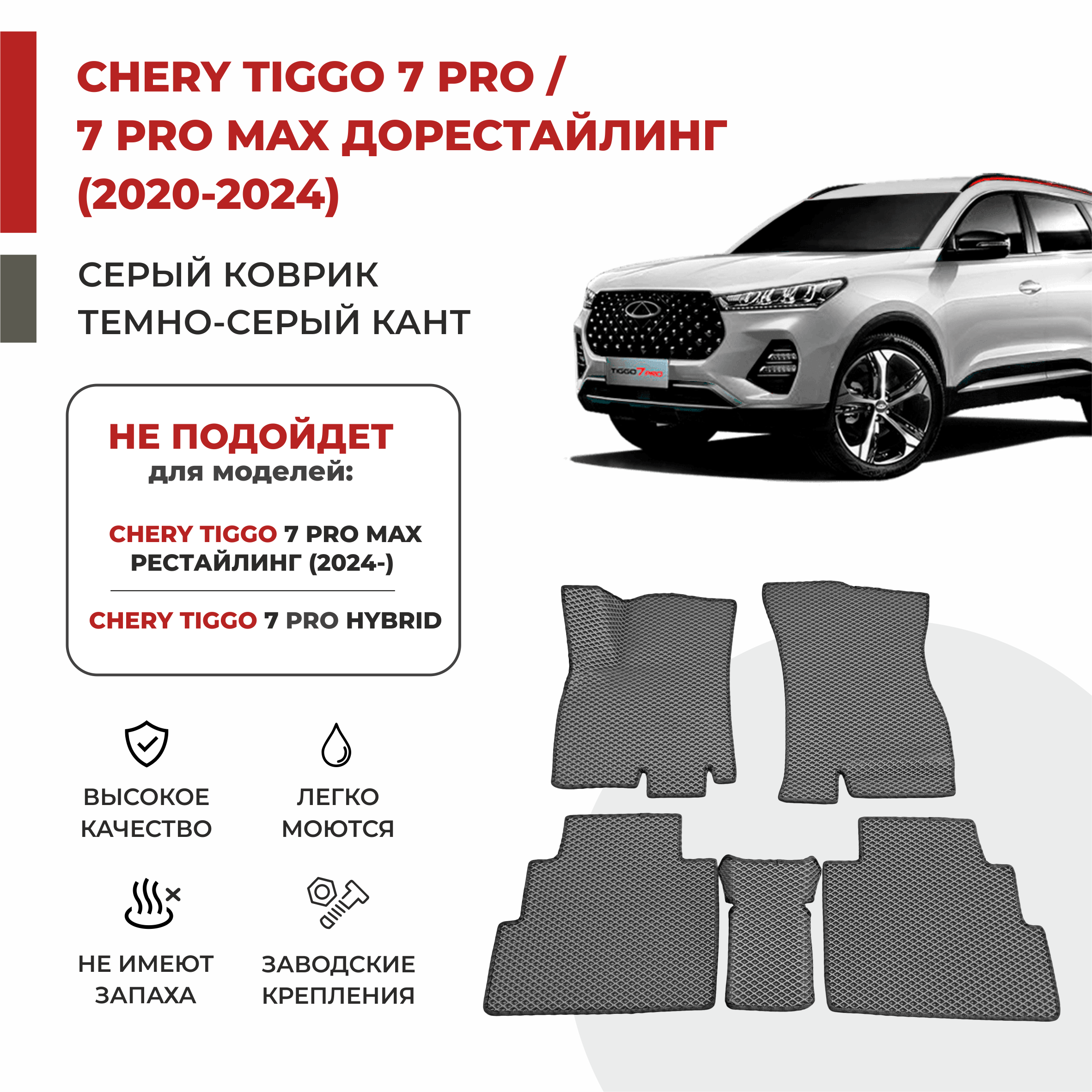 

Автомобильные коврики 3D EVA PROFY для Chery Tiggo 7 Pro, Чери Тигго 7про