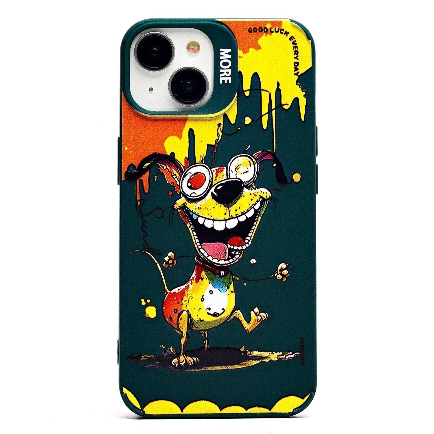 

Чехол для iPhone 14 силиконовый (рис. 335/собака) <темно-зеленый>