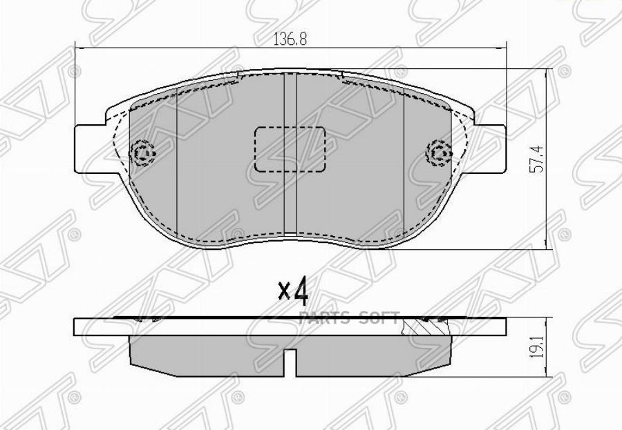 

Колодки тормозные перед CIT/PEUG BERLINGO 99-/C3/4/PARTNER 96-/1007/206/207/3 SAT ST425235