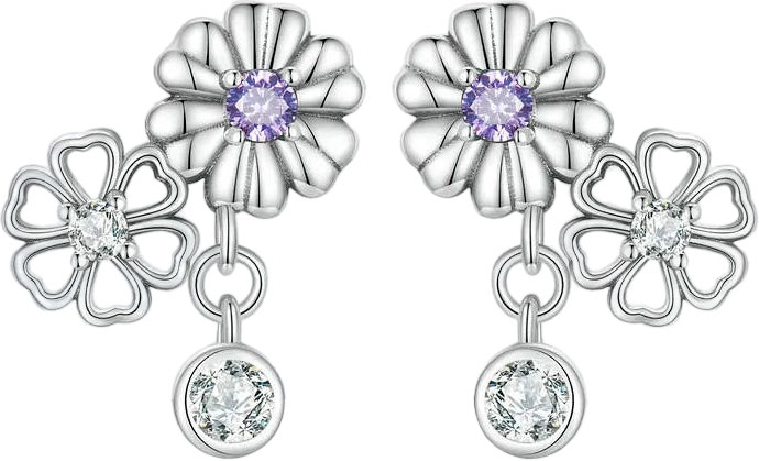 

Серьги подвески из серебра bamoer SCE1514, фианит, SCE1514