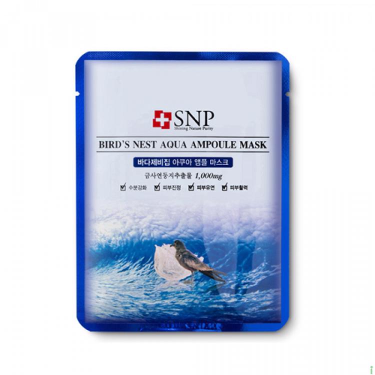 

Увлажняющая маска SNP с экстрактом ласточкиного гнезда 10шт, SNP BIRD'S NEST AQUA AMPOULE MASK