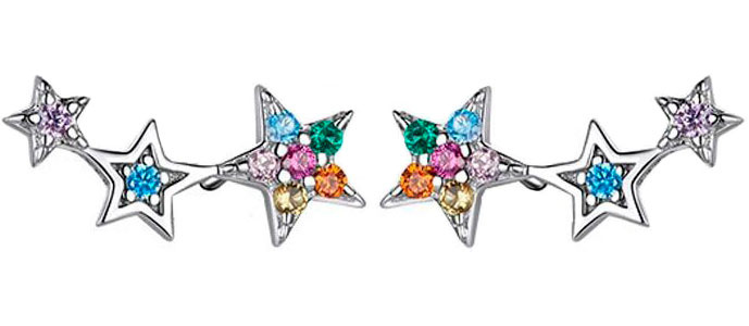 

Серьги пусеты из серебра bamoer SCE175-CF, фианит, SCE175-CF