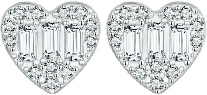 

Серьги пусеты из серебра bamoer BSE766, фианит, BSE766