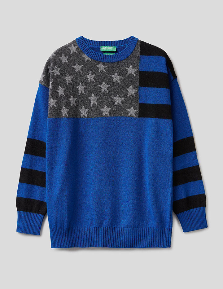 

Джемпер для мальчиков Benetton цв. синий р.140, 21A_1032Q1128