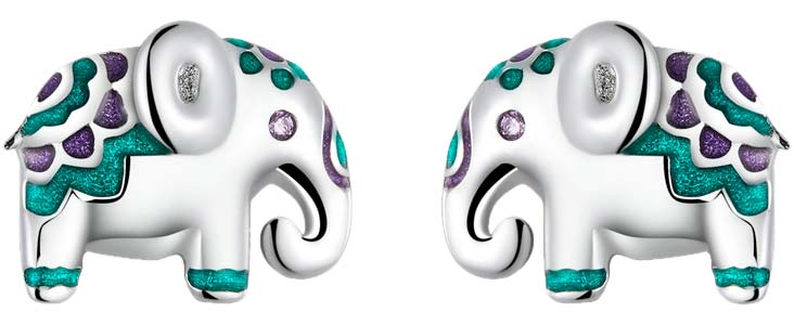 

Серьги пусеты из серебра bamoer BSE585, фианит, BSE585