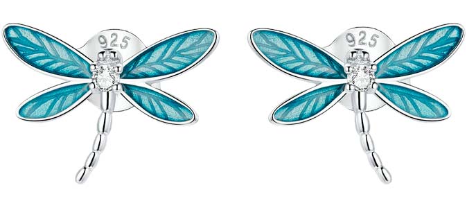 

Серьги пусеты из серебра bamoer BSE455, фианит, BSE455