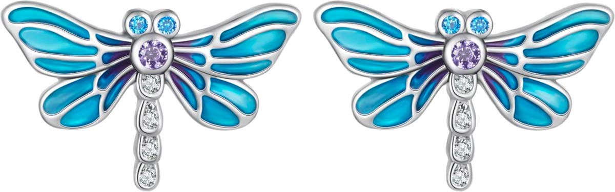 

Серьги пусеты из серебра bamoer BSE694, фианит, BSE694