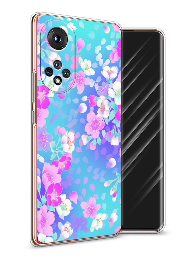 

Чехол Awog на Honor 50 "Яблоневые цветы", Голубой;розовый;белый, 6105450-8