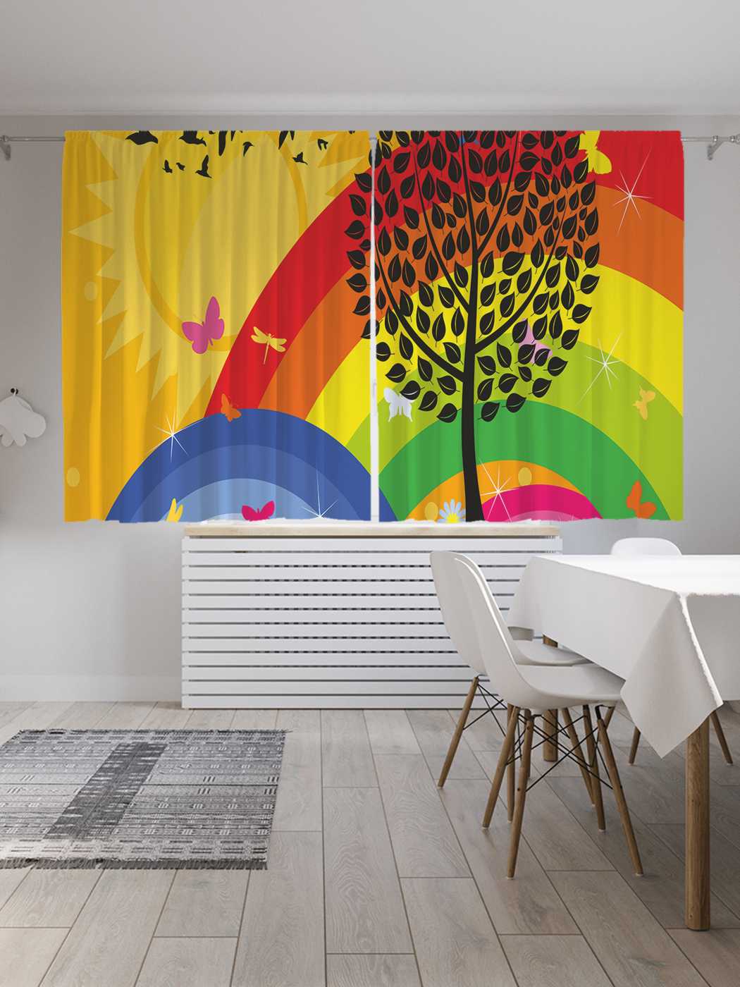 

Классические шторы JoyArty "Абстрактная радуга", серия Oxford DeLux, 2 полотна 145x180 см, Абстрактная радуга