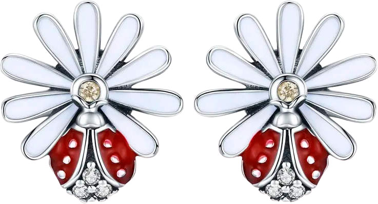 

Серьги пусеты из серебра bamoer SCE459, фианит, SCE459