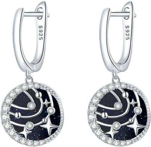 

Серьги подвески из серебра bamoer BSE423, песчаник/фианит, BSE423