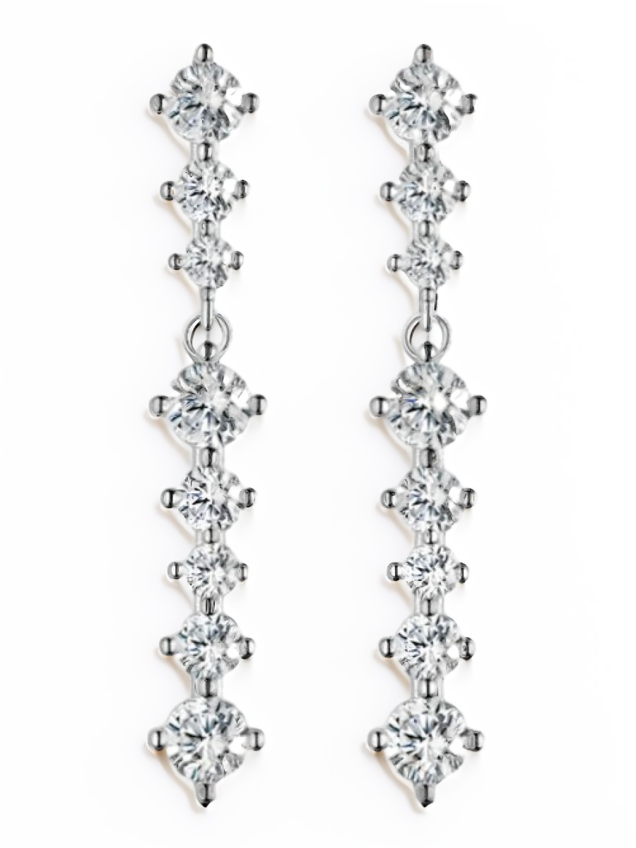 

Серьги подвески из серебра bamoer BSE870, фианит, BSE870