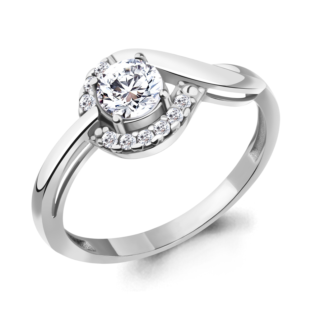 

Кольцо из серебра с фианитом р. 17,5 Aquamarine 67478А_925_р, 67478А_925_р
