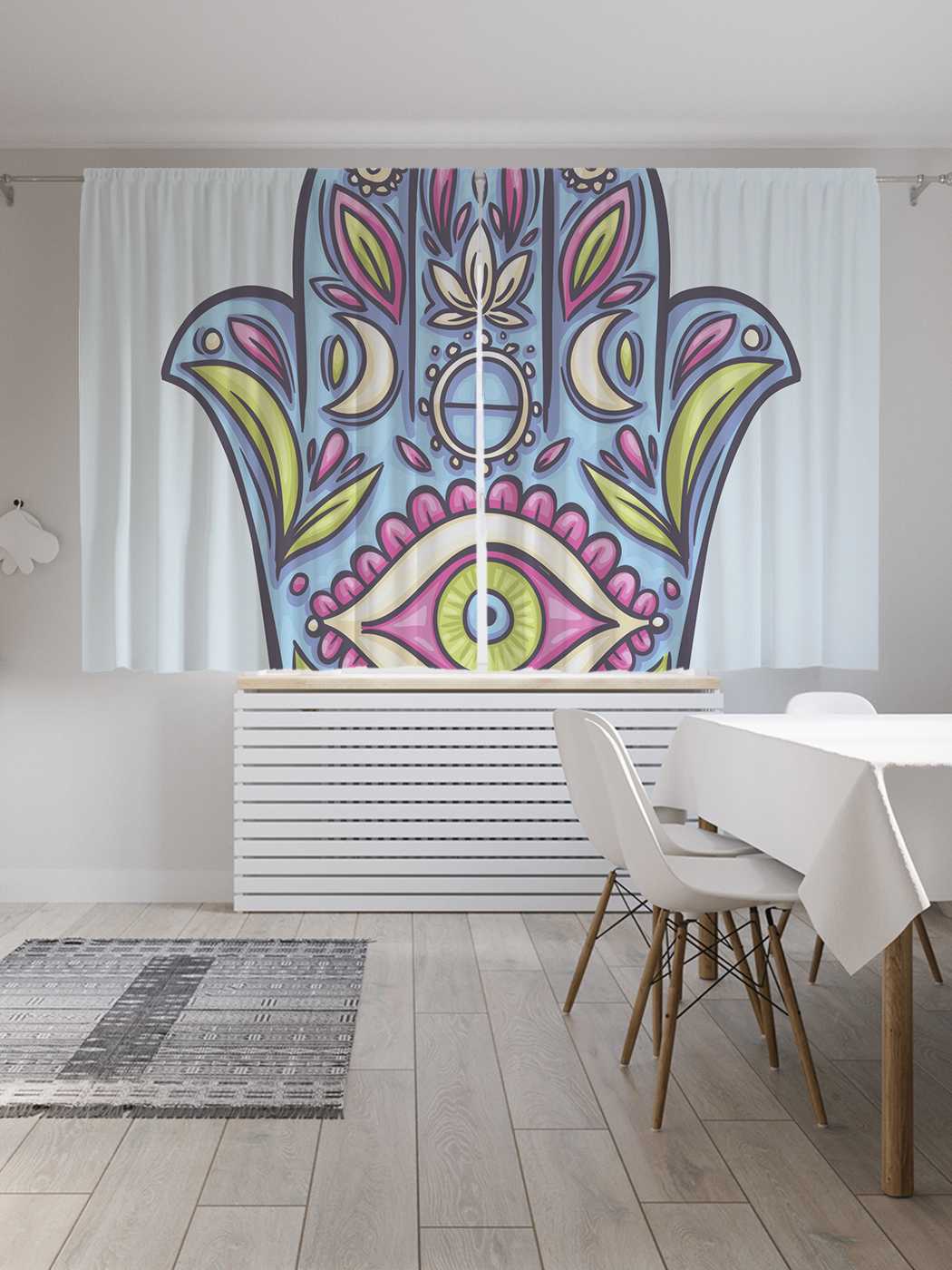 

Классические шторы JoyArty "Око защиты", серия Oxford DeLux, 2 полотна 145x180 см, Око защиты