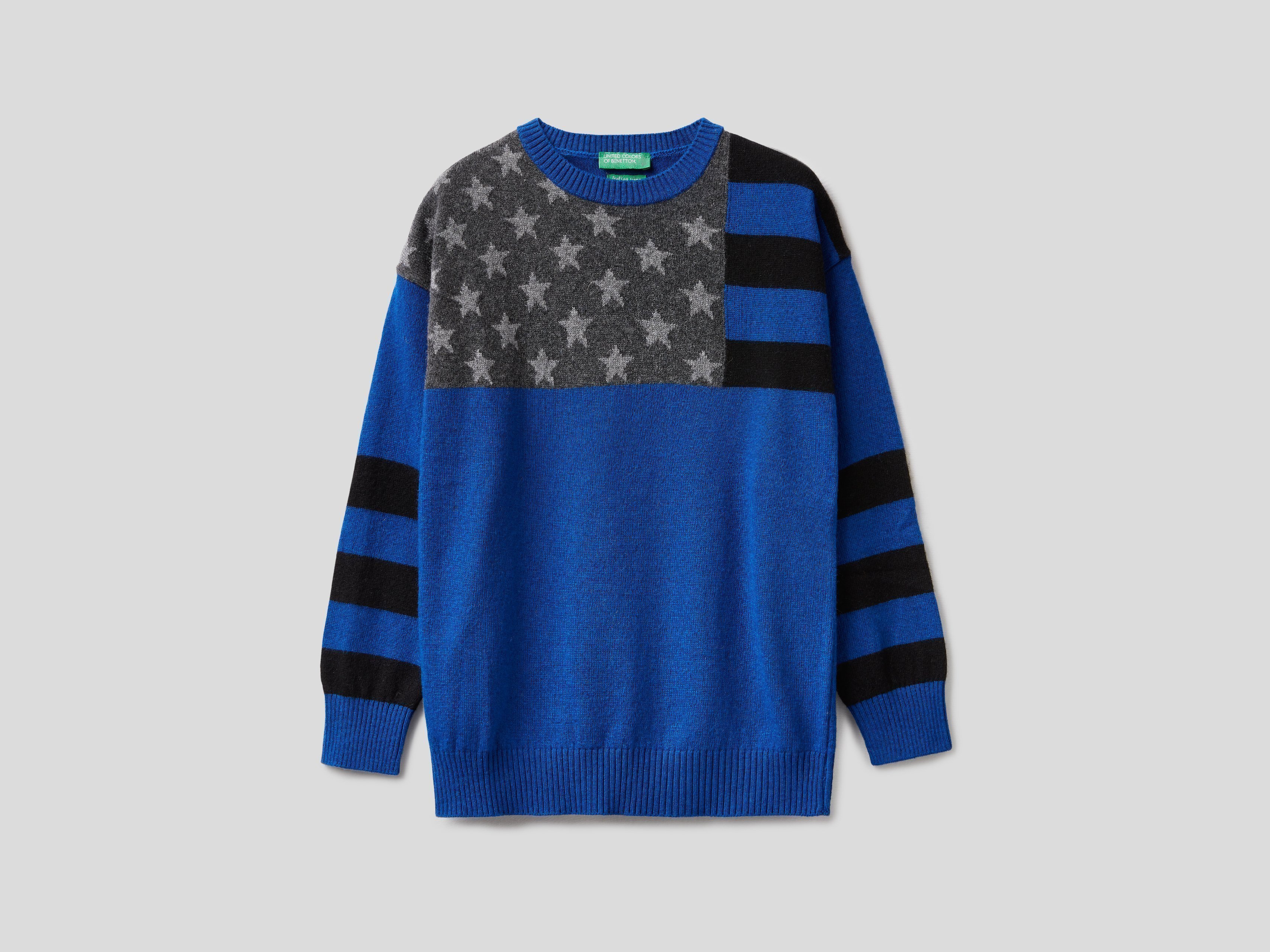 

Джемпер для мальчиков Benetton цв. разноцветный р.110, 21A_1032Q1128