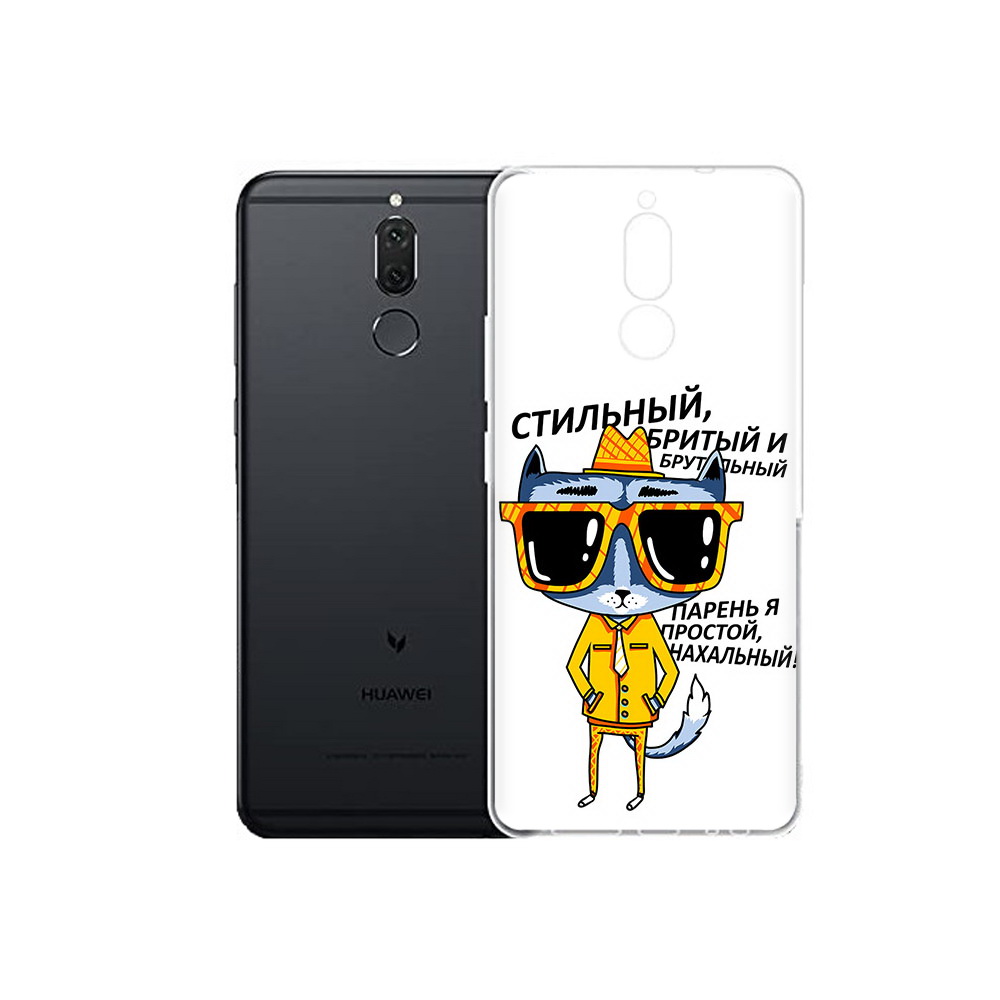 

Чехол MyPads Tocco для Huawei Nova 2i стильный кот (PT92543.64.625), Прозрачный, Tocco