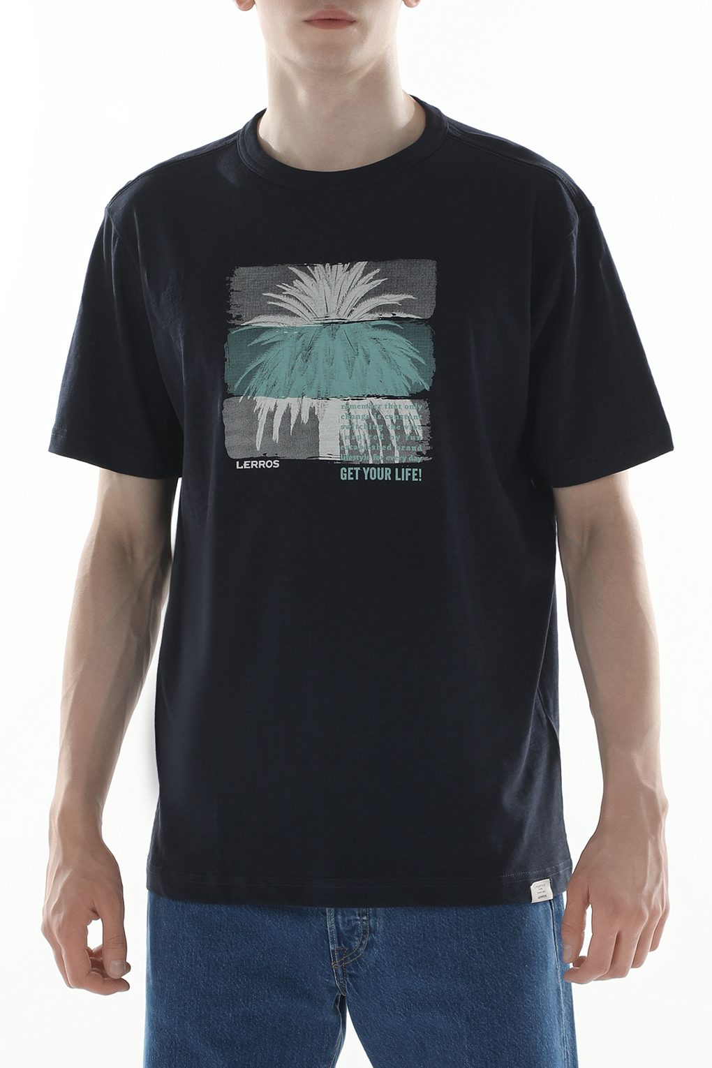 

Футболка мужская LERROS 2443030 синяя 3XL, Синий, 2443030