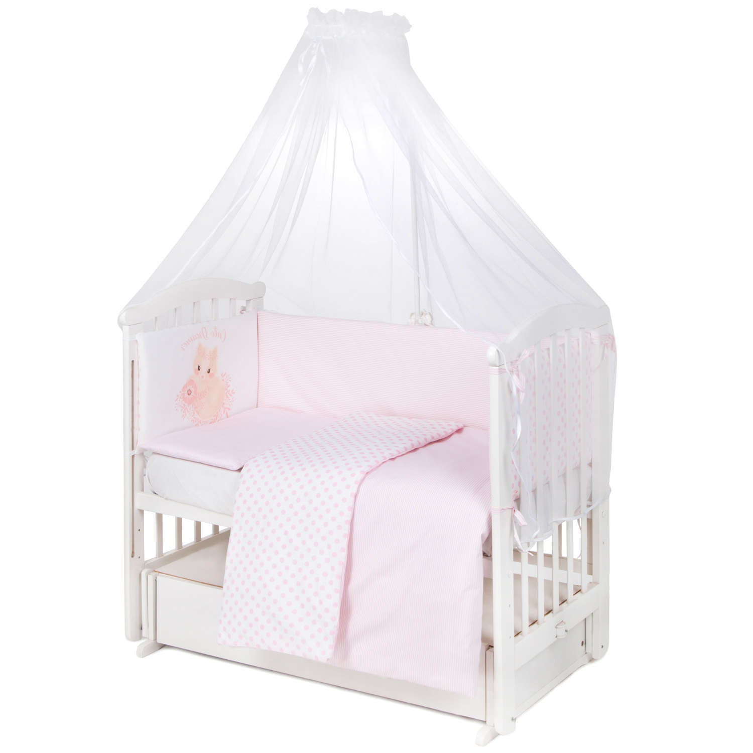 

Комплект в кроватку Leader Kids Горошек, коралловый