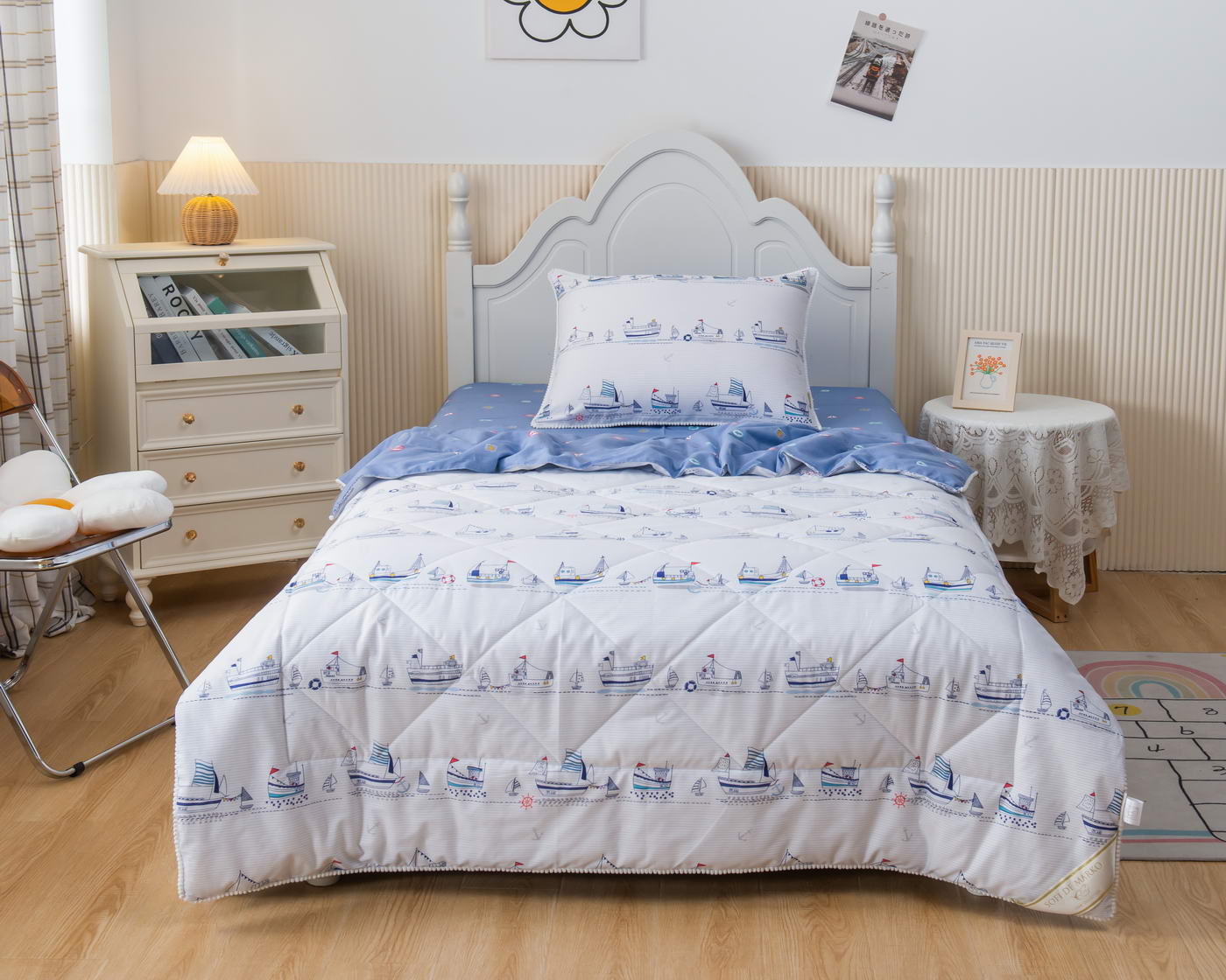 фото Комплект постельного белья с одеялом sofi de marko кораблики полутороспальный дет-ком-38