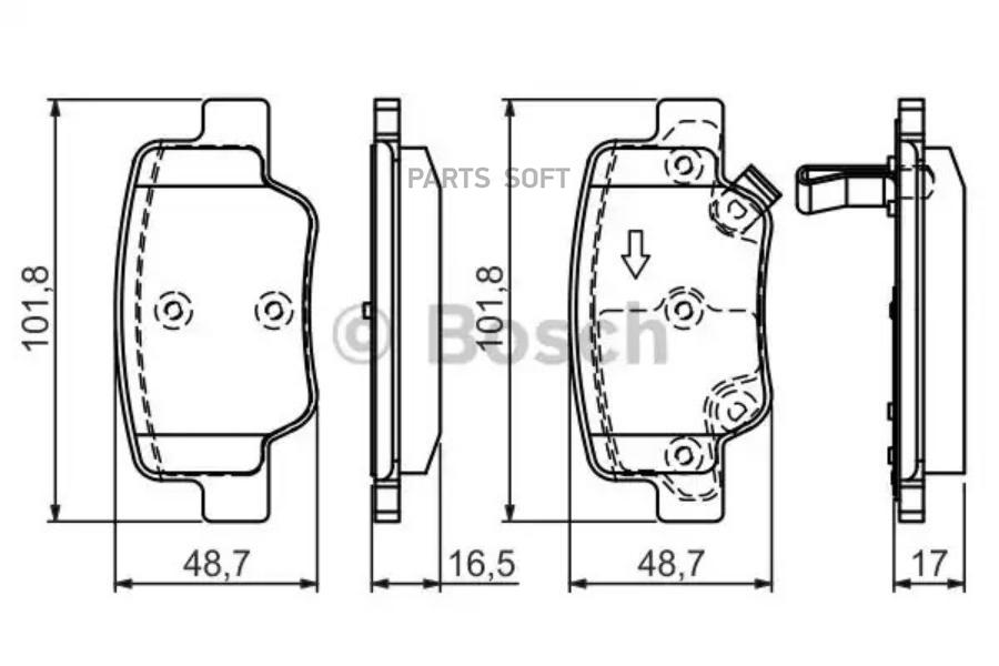 

Тормозные колодки Bosch задние 986494404