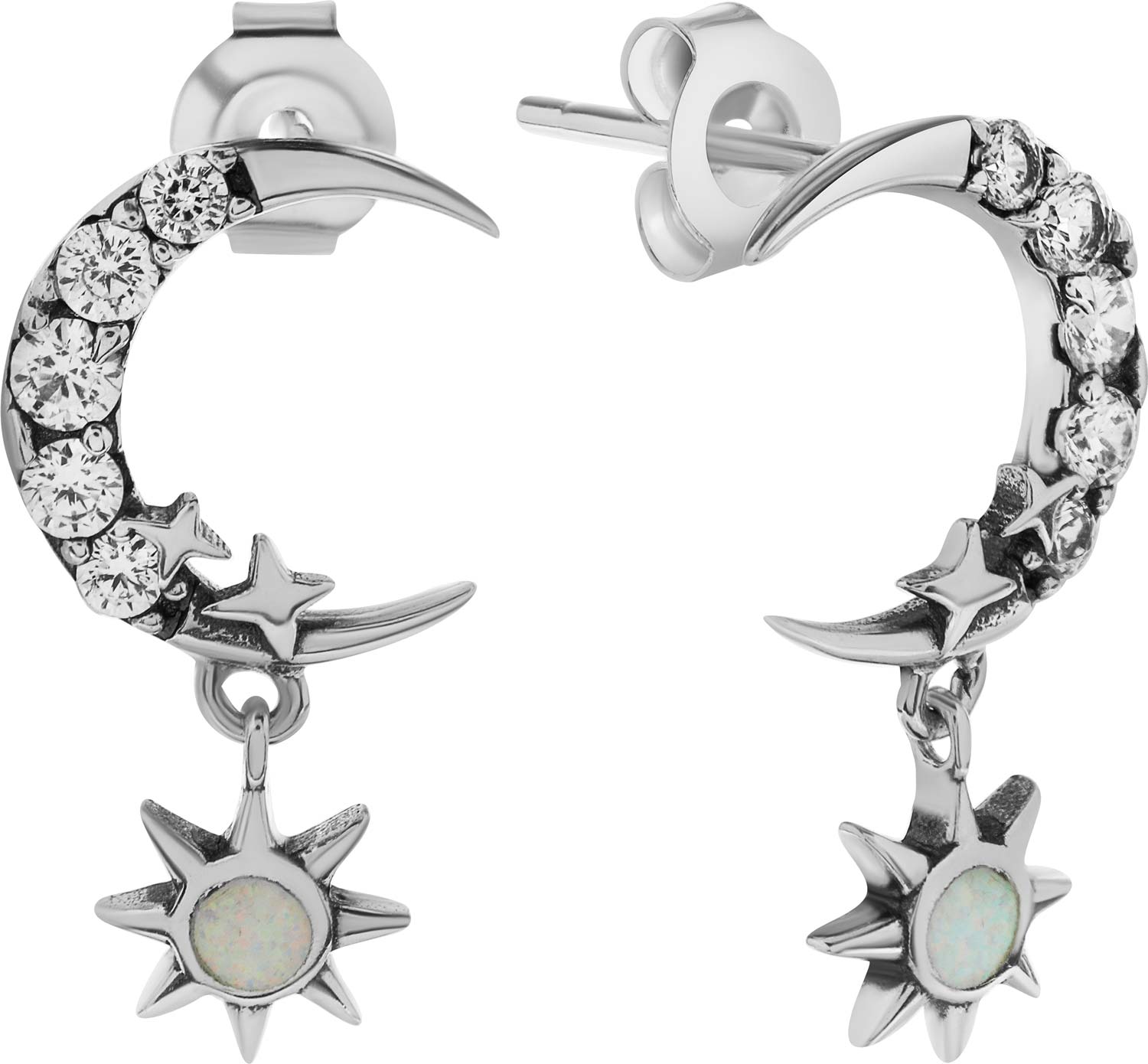 

Серьги подвески из серебра bamoer SCE1239, опал искусственный/фианит, SCE1239