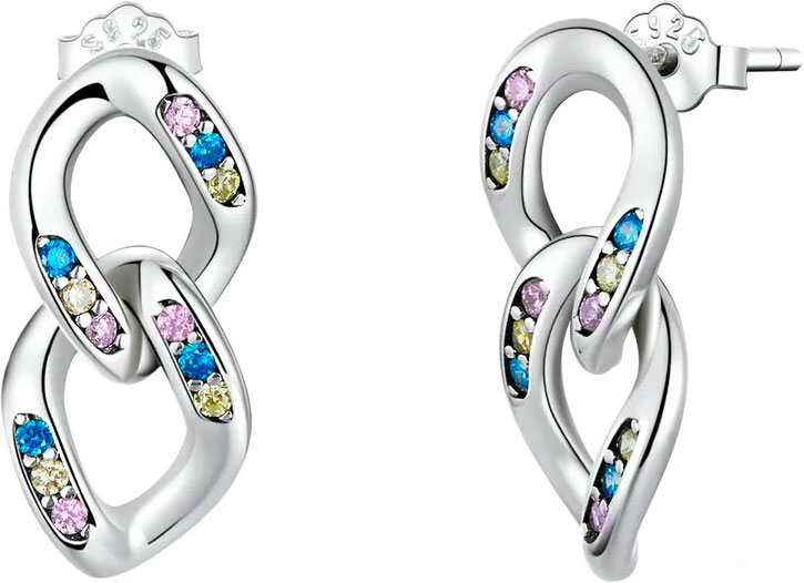 

Серьги подвески из серебра bamoer SCE1377, фианит, SCE1377