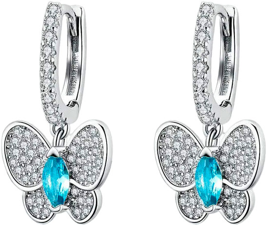 

Серьги подвески из серебра bamoer SCE513, фианит, SCE513