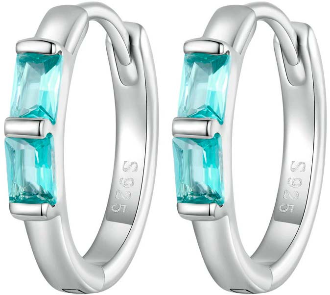 

Серьги конго из серебра bamoer BSE740, фианит, BSE740