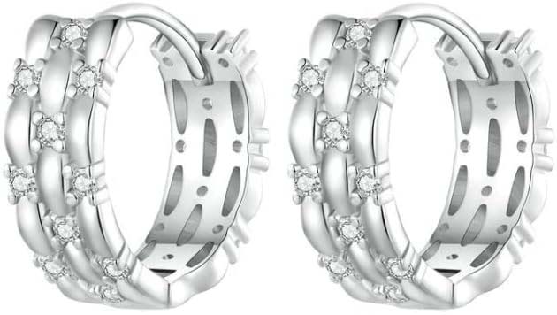 

Серьги конго из серебра bamoer BSE786, фианит, BSE786