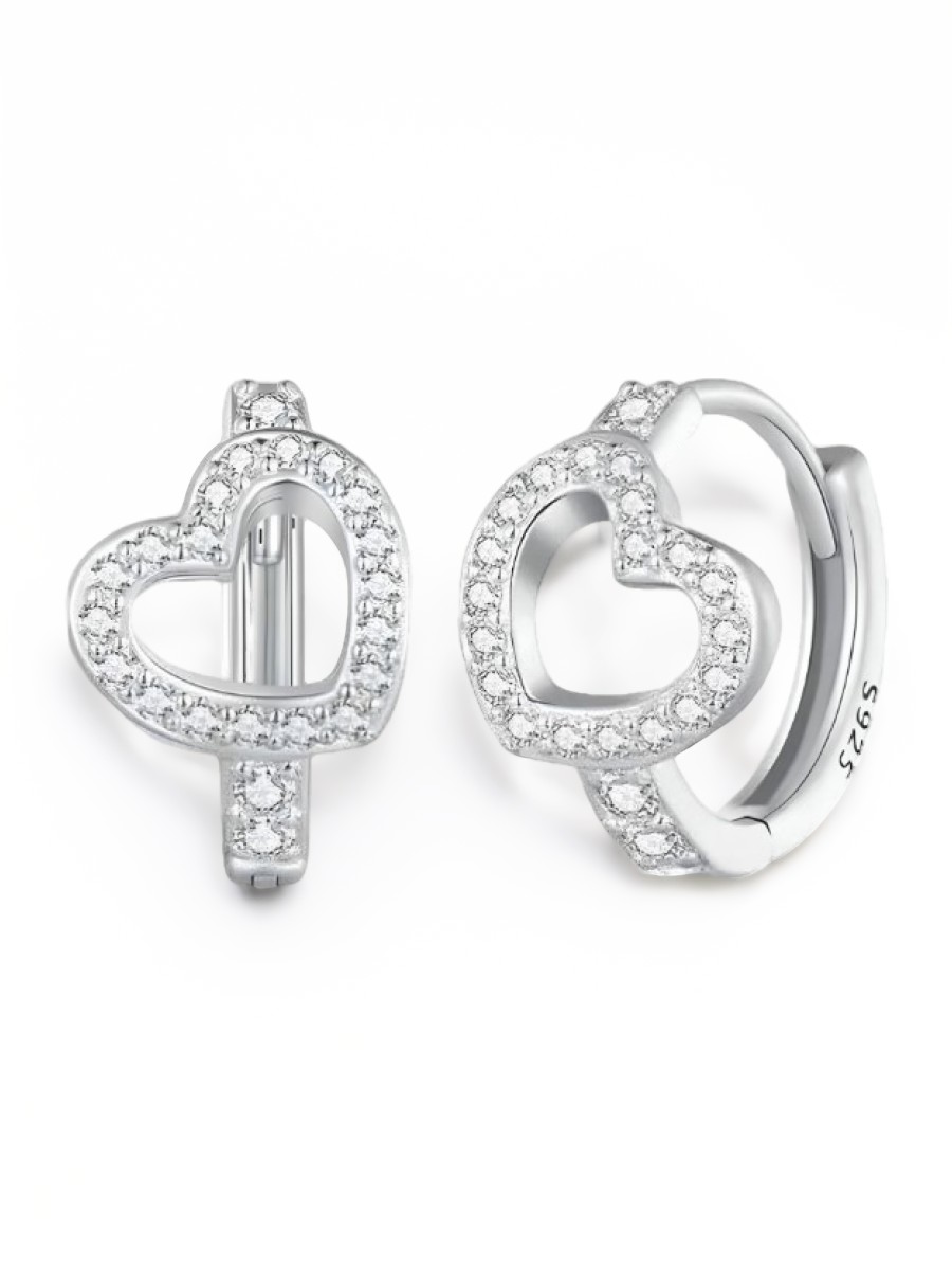 

Серьги конго из серебра bamoer BSE879, фианит, BSE879