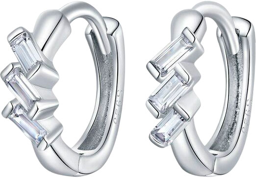 

Серьги конго из серебра bamoer SCE1037, фианит, SCE1037
