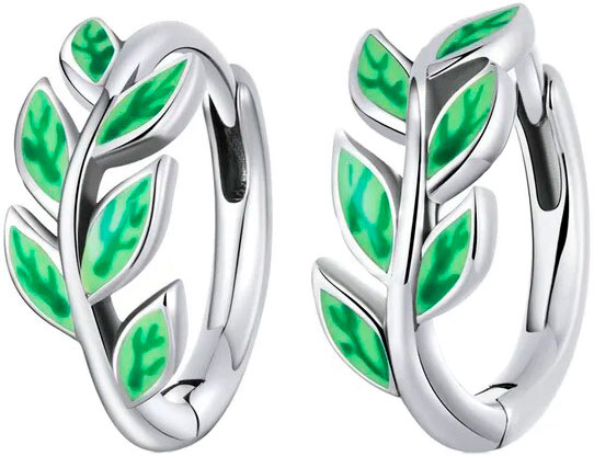 

Серьги конго из серебра bamoer SCE1392, эмаль, SCE1392