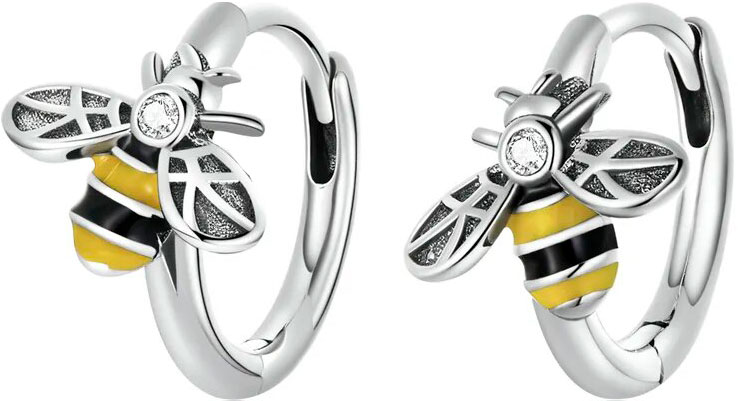 

Серьги конго из серебра bamoer SCE1337, фианит, SCE1337