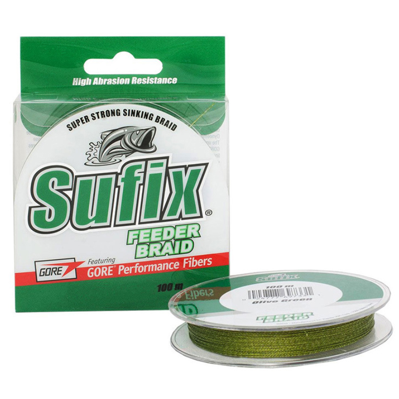 Шнур плетеный Sufix Feeder Braid Gore 100 м 0.06 мм 2.7 кг цвет зеленый