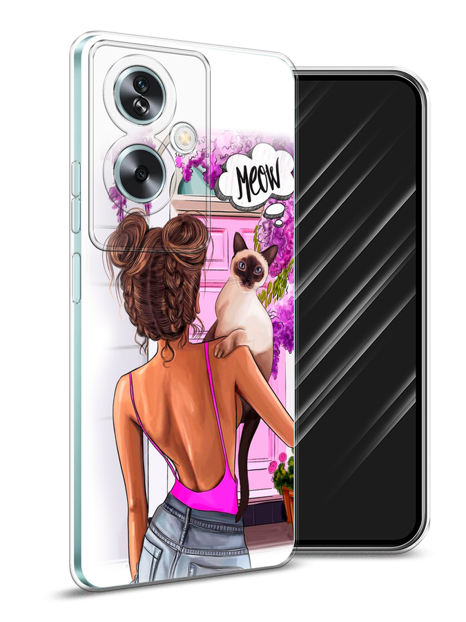 

Чехол Awog на Oppo A79 5G "Девушка с кошкой", Розовый;коричневый, 2515650-1