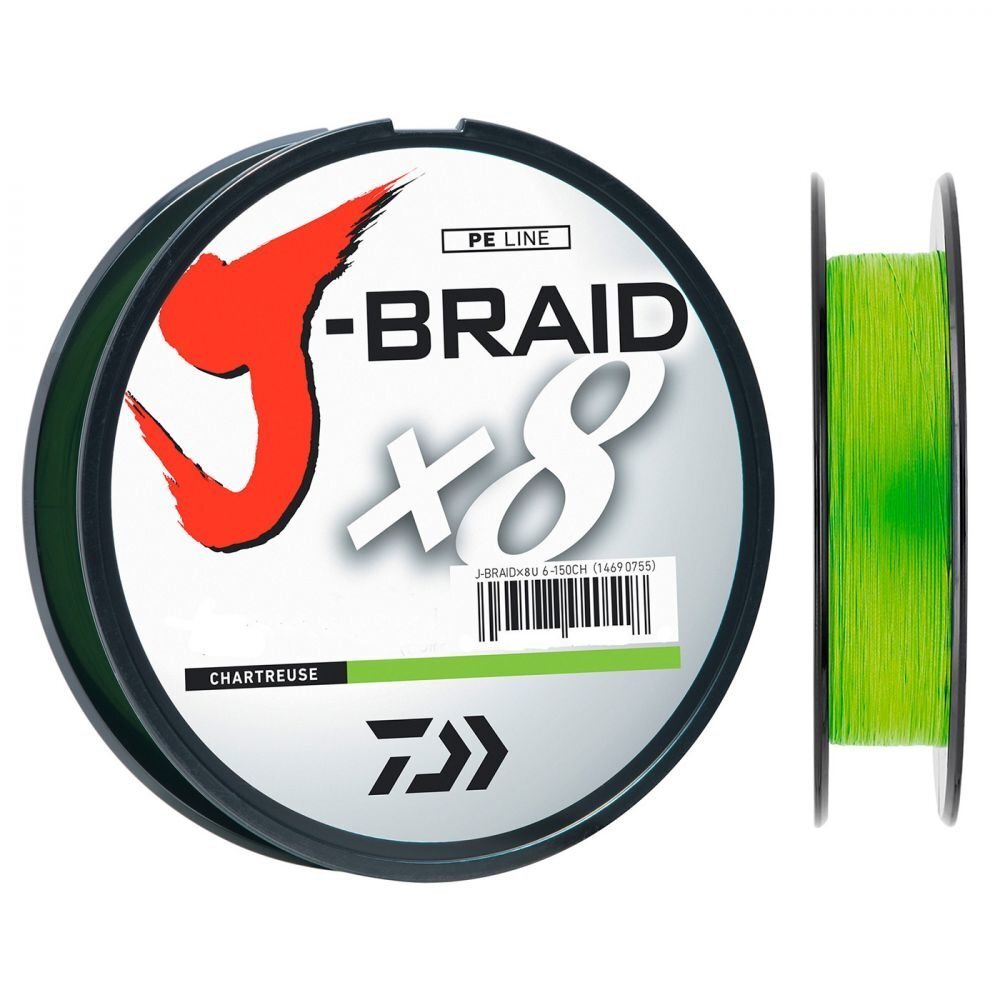 фото Шнур плетеный daiwa j braid x8 0.10 мм 6.0 кг 150 м цвет шартрез